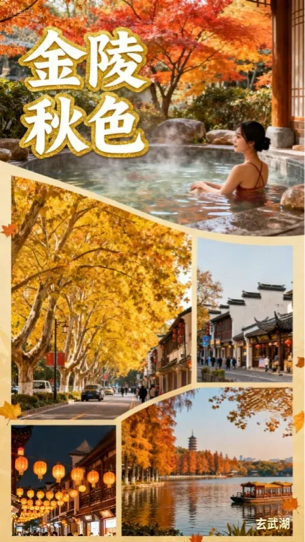 金陵秋色❤赏秋天花板:499元❤住五星温泉度假村❤泡温泉❤栖霞山赏枫,满城梧桐树黄,逛网红窑湖小镇,夜游夫子庙,玄武湖秋色,跟车跟导纯玩四日