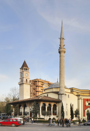 27731485-ethem-bey-mosque-and-clock-tower-in-tirana-albania